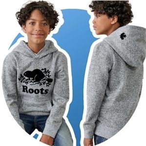 ROOTS‎ Kids Canada Pullover Hooded Sweatshirt Gray Medium (7-8yrs)